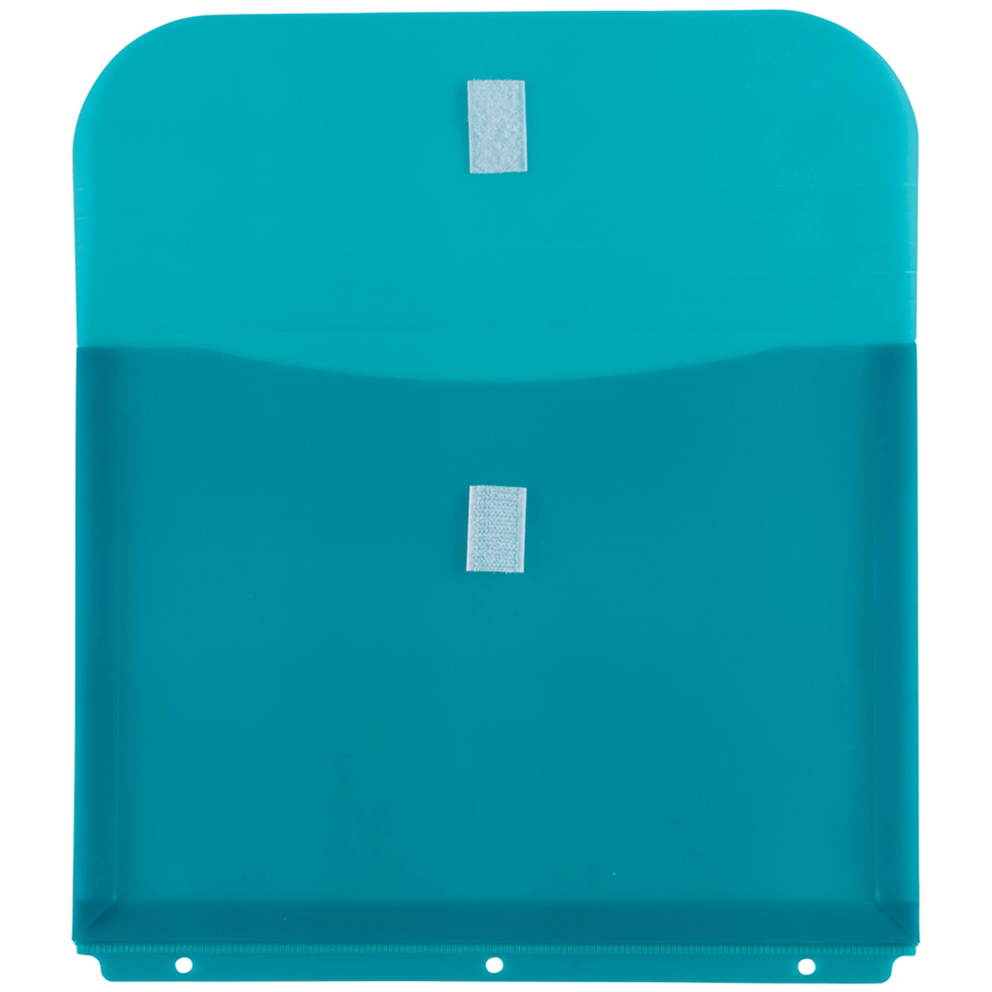 JAM Paper 9.5" x 11.5" Plastic 3 Hole Punch Binder Hook & Loop Closure Envelopes, 6ct.